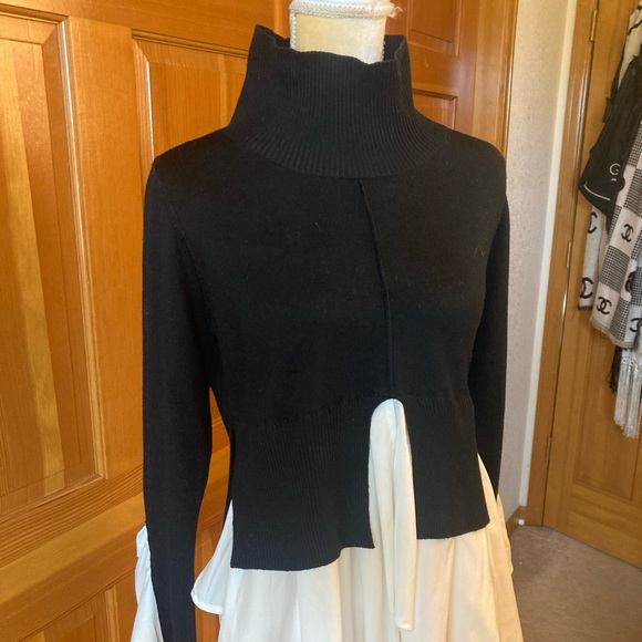 Couture Two Tone Ruffle Hem Sweater - Picture 8 of 16